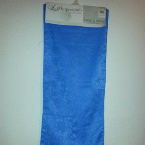 Vtg Table Runner Soft Impressions BLUE 13"X73" NWT